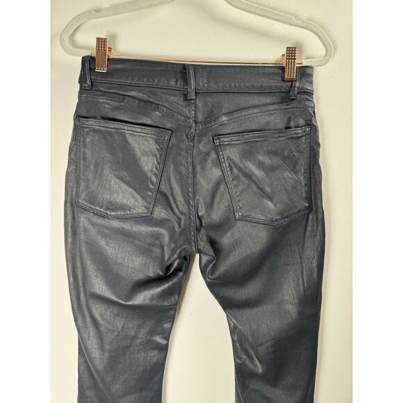 DL1961 Waxed Denim Modal Blend Instasculpt Gothic Grunge Luxury Crop Boot Jeans - Picture 3 of 10